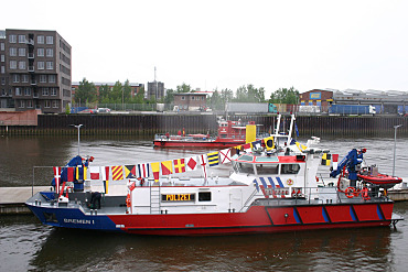 Foto: Das gemeinsame Einsatzboot der Polizei Bremen und der Feuerwehr Bremen