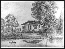 Vor 1853, Contrescarpe 22 von den Grünanlagen des Stadtgrabens aus gesehen. Lithographie nach F.A. Dreyer
