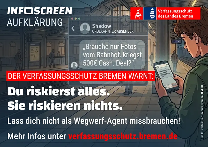 Verfassungsschutz warnt auf Werbetafeln
